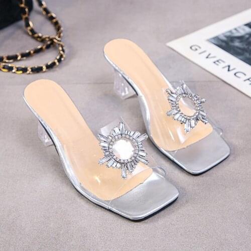 Summer 7 Cm High Heels Retro Womens Sandals Sexy Womens Shoes Outdoor Slippers Wear To Comfortable Diamond Style Hot Sell