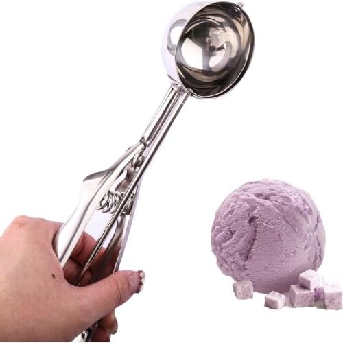 Ice Cream Scoops Stacks 60MM Stainless Steel Spring Handle Fruit Spoon Ice Cream Watermelon Spoon Dig Ball Kitchen Accessories