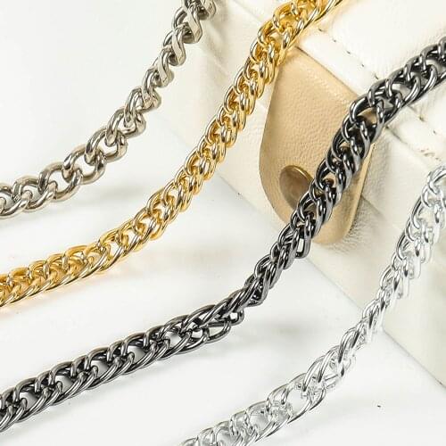 120cm Handbag Metal Chains Shoulder Bag Strap DIY Purse Chain Gold Silver Bronze Black Handles Bag Parts Accessories Wholesale