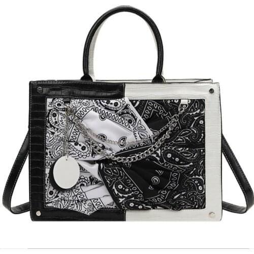 Fashion Retro Tote Bags For Women Female Large Capacity Shoulder Bags Ladies Luxury Designer Panelled Printed Crossbody Bag 2021