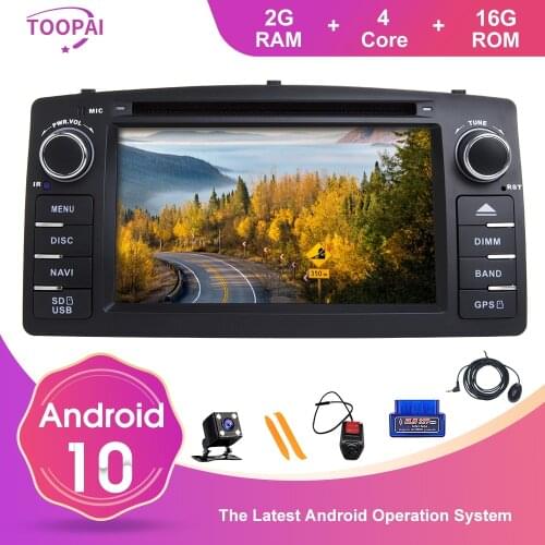 TOOPAI Android 10 For Toyota Corolla E120 BYD F3 Car Multimedia Navigation GPS SWC DVD CD Media Player Head Unit Auto Radio IPS