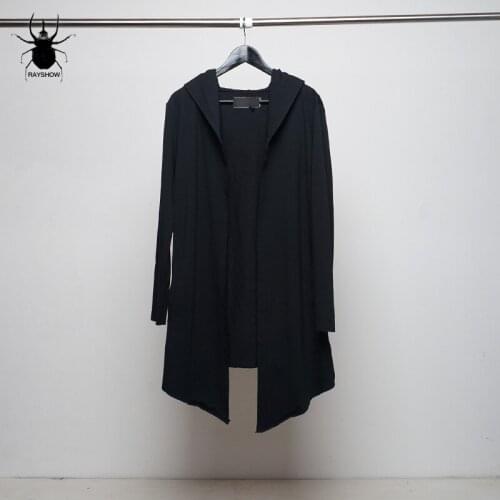 Ro Dark mid-length Cape Mens Windbreaker, Hoodie Cardigan hoodie jacket