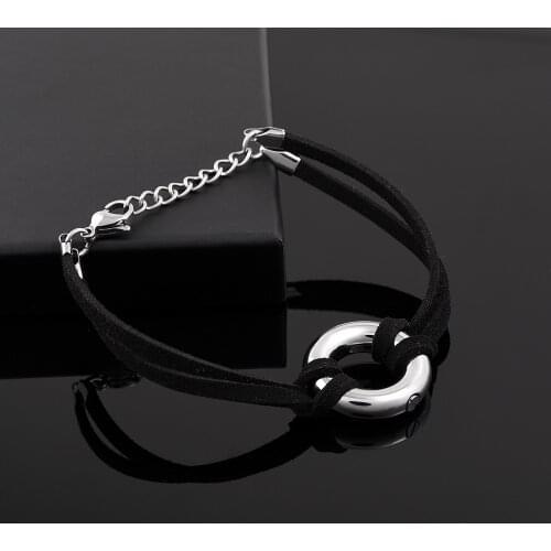 CMB5103 Factory Price 50 pcs Memorial ashes Bracelet Black cremation Urn Bracelets With Round Ashes Pendant Charms