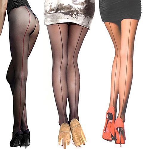 Sexy Tights Women Womens Ultra Sheer Transparent Line Back Seam Tights Stockings anti-hook footless Stretchy Tights Pantyhose