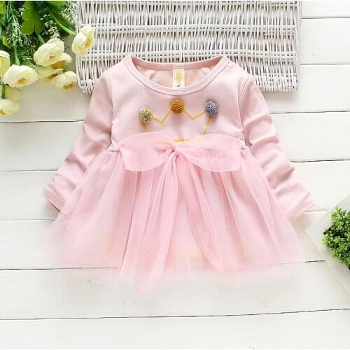 Baby Girls Dress Baby Princess Clothes Spring Autumn Flowers Appliques Girls Clothing Baby Girl Clothes 0-4T