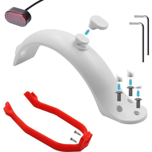 Durable Scooter Mudguard for Xiaomi Mijia M365 M187 Pro Electric Scooter Tire Splash Fender with Rear Taillight Back Guard Wing