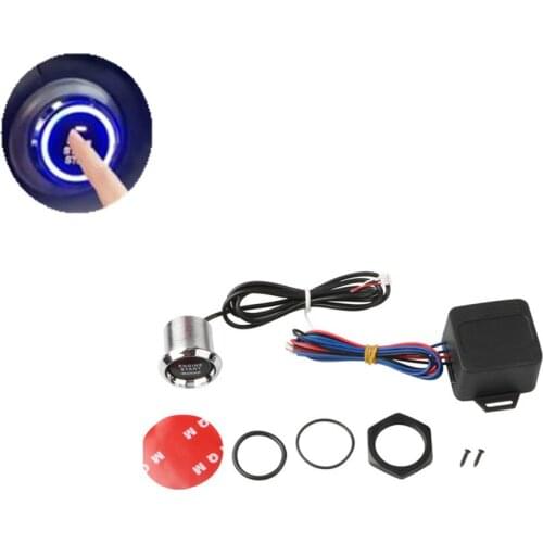 Car engine start switch 12 v universal Engine Start Push Button Switch Ignition Starter Kit blue LED interior parts