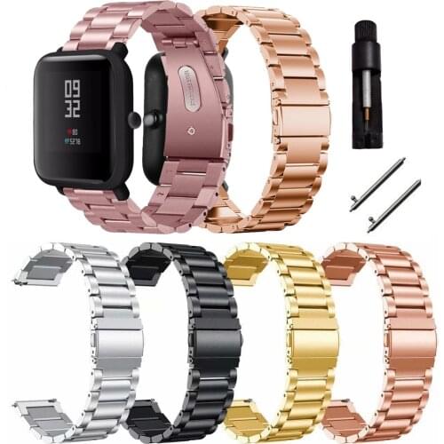 20mm Stainless Steel Wrist Strap For Xiaomi Huami Amazfit GTS GTR 42mm Watch bracelet For Amazfit Bip lite metal Strap