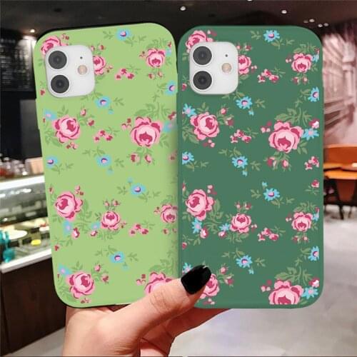 Ottwn Flowers Silicone Phone Case For iPhone 12 Pro Max 11 Pro Max X XR XS Max 7 8 Plus SE 2020 Colorful Florals Soft TPU Cover
