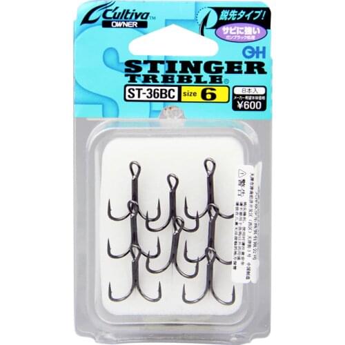 OWNER Treble Hooks ST-36 Barbed Fishing Hook 4# 6# 8# Super Sharp Solid Three Anchor Hooks Fishhook Pesca Fishing Tackle