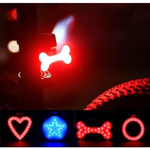 LED Bicycle Light USB Rechargeable Headlight Taillight Bright Bike Rear Lamp Multifunctional Creative Safety Warning Flashlight