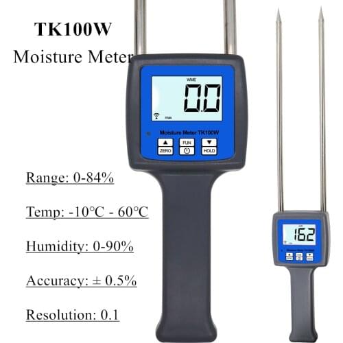 TK100W professional Moisture Meter Hygrometers for Wood Sawdust Powder Meter Hay Bale Peat Moisture Moisture wood Chips Tester