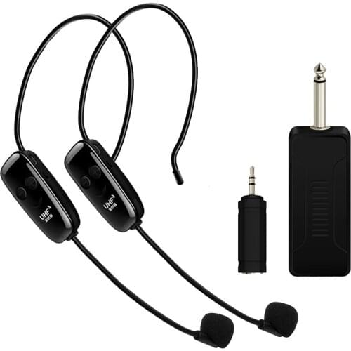 U12F Uhf One For Two Wireless Headset Microphone Amplifier Mixer Suitable For Teaching Guides Meeting Lectures