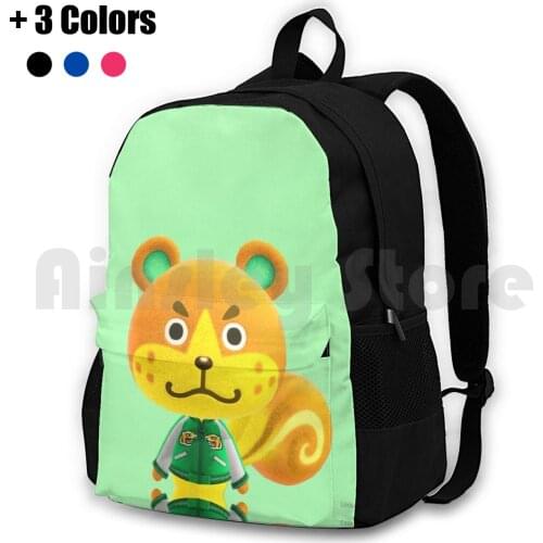 Sheldon Outdoor Hiking Backpack Waterproof Camping Travel Animal Squirrel Squirrels New Leaf New Horizons Acnl Acnh Animal New