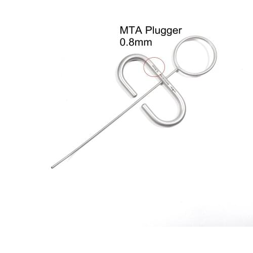0.8MM Dental SS Powder MTA Plugger Applicator Bone Implant Collector Scraper Bone Graft Injector Syringe Carrier Curved Head