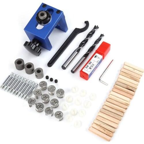 1set Woodworking Pocket Hole Jig Step Drilling Bit Carpentry Guide Locator Tools