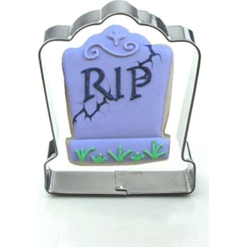 1pcs Halloween Tombstone Metal Cookie Cutter Biscuit Mould reposteria Sugarcraft Fondant Cake Decor Toppers Pastry Shop Bakeware