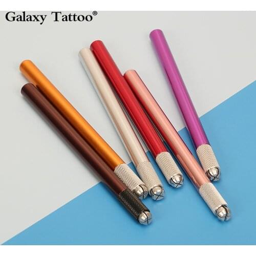 10pcs Aluminium Microblading Pen Lightweight Manual Microblade Needle Holder Caneta Tebori Microblading Eyebrow Permanent Makeup