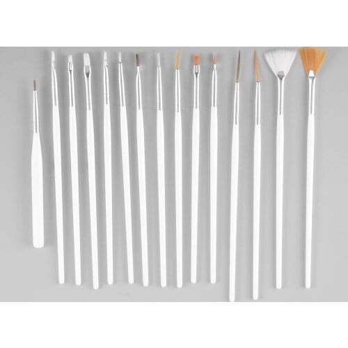 15 Pcs Cosmetic Nail Art Polish Painting Draw Pen Brush Tips Tools Set UV Gel DIY Decoration Beauty Painting Equipment Tools