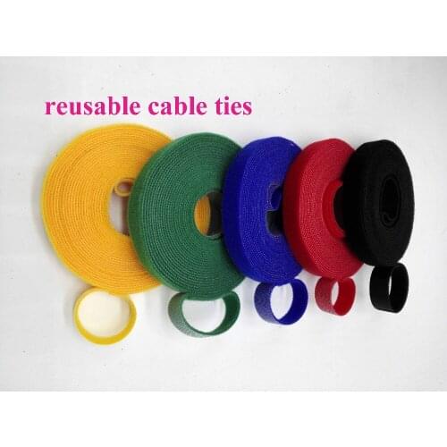 2roll 12mm*5M Nylon Reusable Cable Ties back to back Straps Wire Organizer Cable Wrap Organizer Winder Wire Management tie