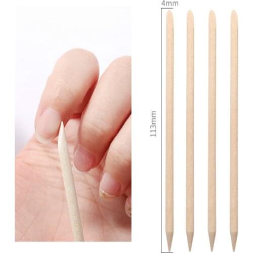 30/50/100pcs Nail Orange Wood Sticks for Cuticle Pusher Cuticle Remove Double End Manicures Tools