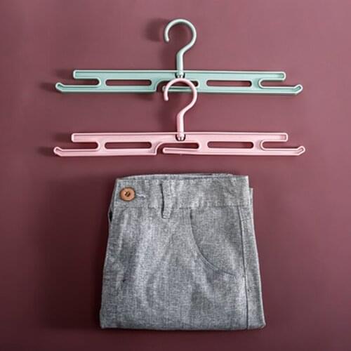 5 pcs/lot 37.7cm Simple Household Trousers Rack Colorful Pant Hangers Dry-wet Clothing Hanging without Trace