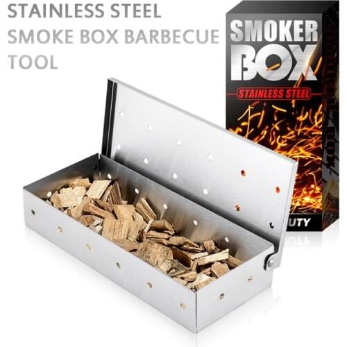 BBQ Accessories Outdoor Stainless Steel Smoker BOX Smoke Fruit Box Kitchen Gadget Grill Accessories Bbq Smoker Pellet Smoker