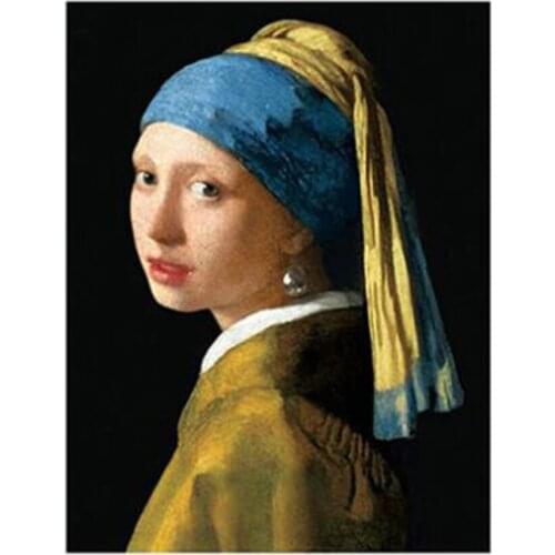 Diamond Embroidery Famous Artist Girl With Pearl Necklace Diy Diamond Painting Full Square/Round Rhinestones Decor Home FH371