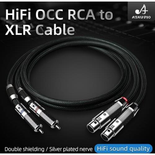 ATAUDIO Hifi RCA to XLR Cable Hi-END OCC Double Shielding Anti-Interference 2XLR to 2RCA Audio Cable For Hifi System
