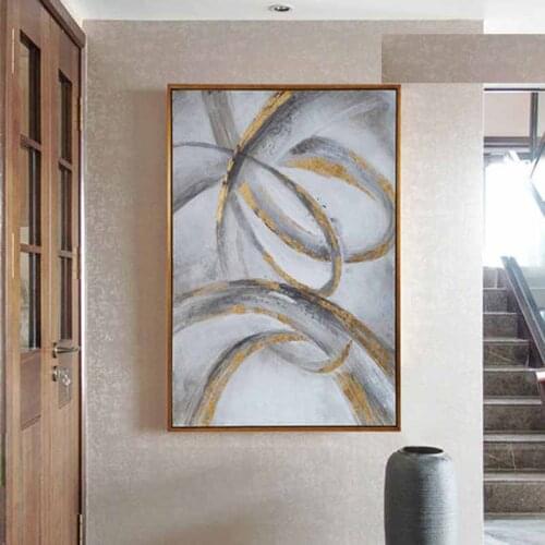 Home Decor hand painted oil Paintings Geometric Minimalist Constellation Pictures Wall Art Canvas picture for bedroom wall art