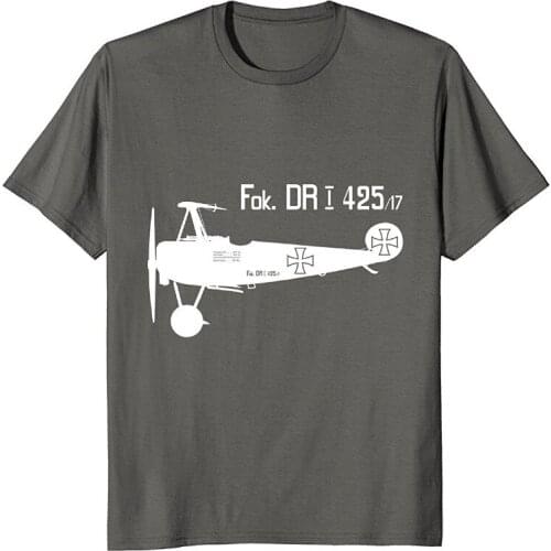 On Sale New Fashion Summer Print T Shirt Men Fokker Dri Ww1 Military Triplane Aircraft Richthofen Plane Tee Shirts