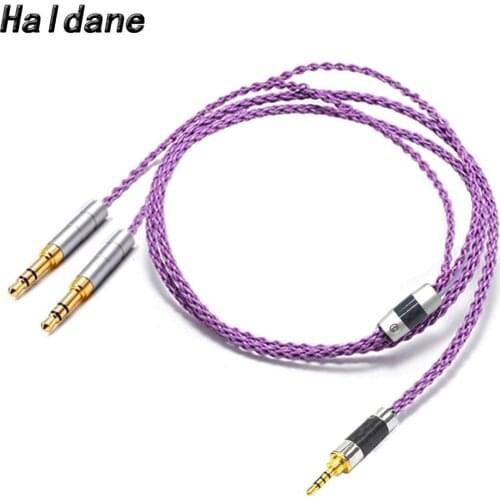 Haldane HIFI 8 Cores Silver Plated Headphone Upgrade Cables for Sundara Aventho focal elegia t1 t5p D7200 D600 D7100MDR-Z7