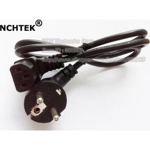 NCHTEK EU PDU UPS AC Power Cord,European 3Pin Male Plug to IEC 320 C13 Up Angled Power Adapter Cable For Wall Mount TV,Free ship