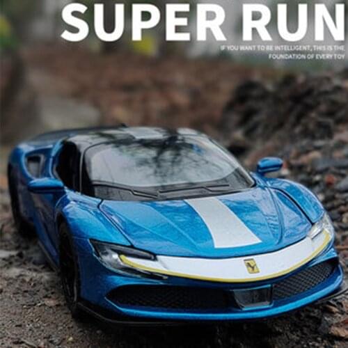 1:32 Diecast Miniature Alloy Car Model Ferrari SF90 Supercar Metal Vehicle Collection Gifts for Children Birthday Christmas Toys