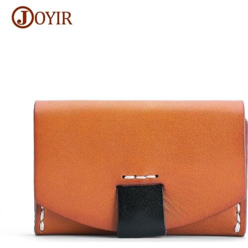 JOYIR Genuine Leather Coin Purse Many Color Card Holde Wallet High Quality Credit Card Id Holder Short Female Money Buckle Bag