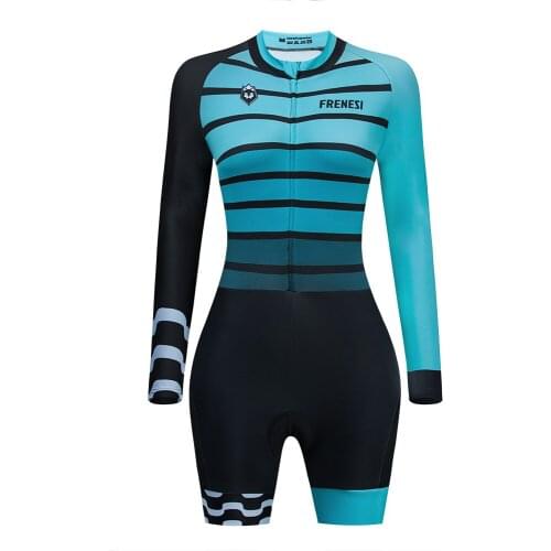 Frenesi Triathlon Skinsuit Summer Sport Women Long Sleeve Cycling Riding Bodysuit Jumpsuit Roupa Ciclismo Feminina Uniforme 2021