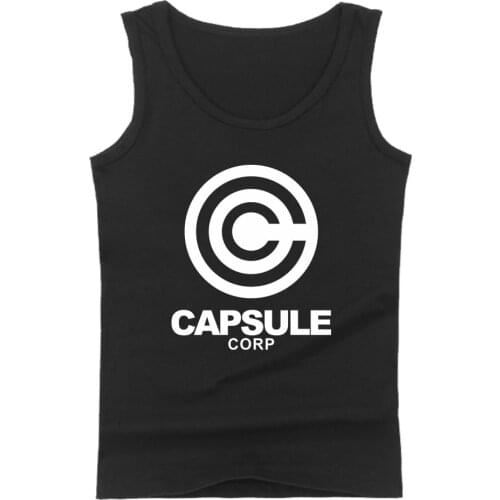 Anime Goku CAPSULE CORP. cotton tank tops oversize summer vest casual fitness tank top men bodybuilding sleeveless shirt 4XL