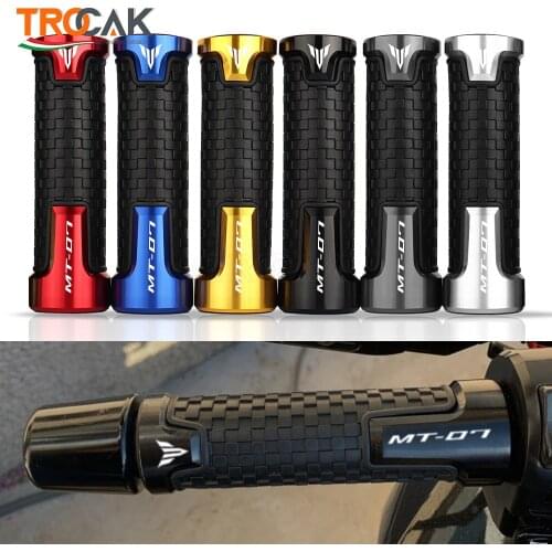 For Yamaha MT07 MT 07 MT-07 2014-2021 Motorcycle handlebar grips CNC PVC handle bar Rubber Gel Grips Motocross handle hand Grips