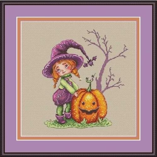 Embroidery Kits Cross Stitch Dog with Sunflower Picture Home Decoration Printed For Needlework sets Little Wizard 26-29