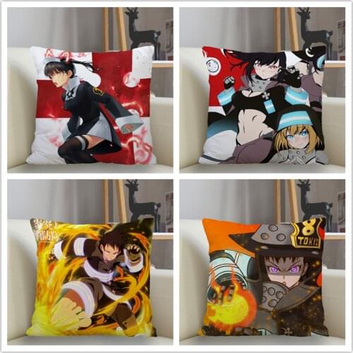 Musife Custom Arthur Boyle Fire Force Pillowcase Home Decoration 45*45cm Zipper Square Pillowcase Throw Pillow Cover