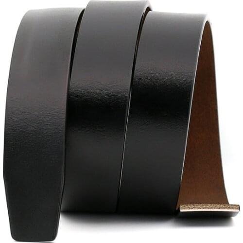 New Real leather Holeless Toothless Belt Men Without No Buckle Head Mens Toothless Belt Strip LY13308