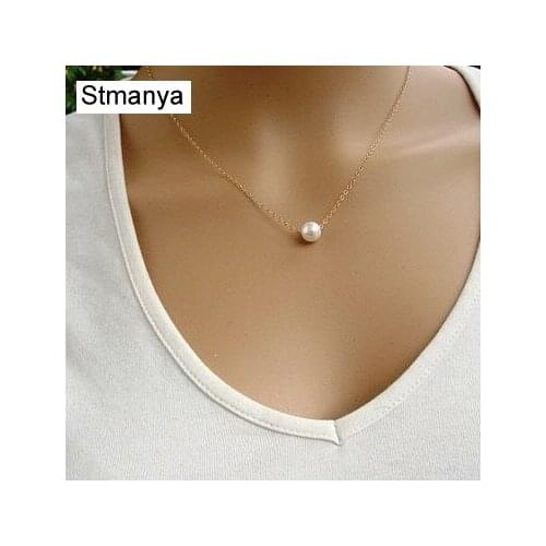 Choker Necklaces - Simple Pendant White / New Fashion Simulated Pearl Jewelry For Women Gift N1119