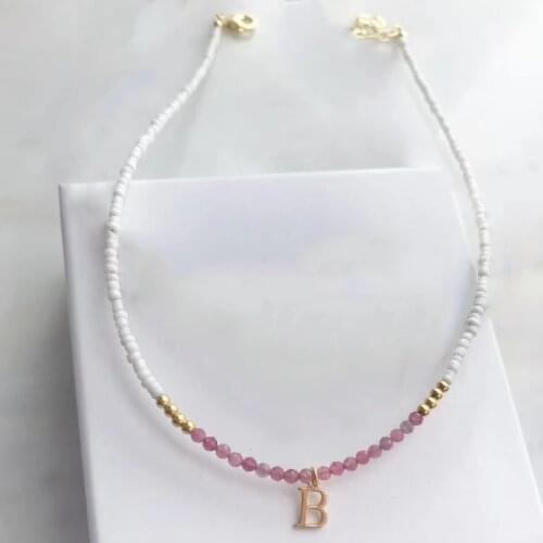 Fashion Natural Pearl Necklace For Women Customized Stainless Steel Letter Jewelry Personalized Gift For Friends Charm Choker