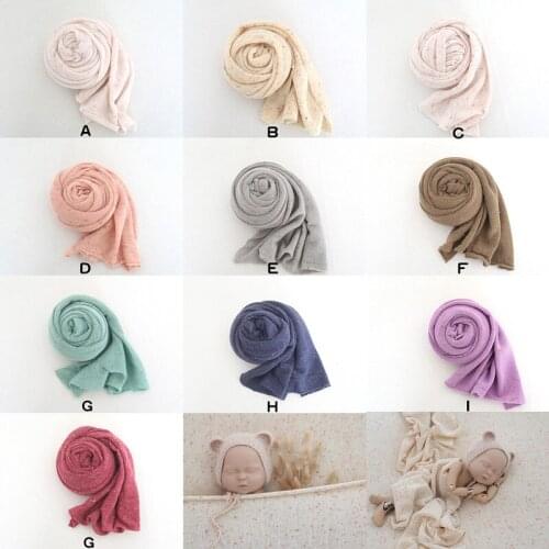 Newborn Photography Wrap Knit Swaddle Stretch Wrap Baby Dots Layer Fabric Photo Props Popcorn Fabric