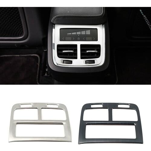 For Volvo XC60 2018 2019 2020 Storage Armrest Box Rear AC Air Conditioner Vent Outlet Panel Cover Frame Trim Stainless Steel