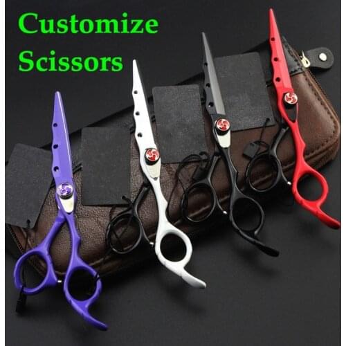 Customize professional Japan 440c 6 inch cut hair scissor thinning barber tools cutting shears makas hairdressing scissors set