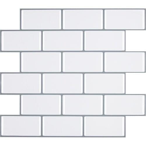 12*12inch Peel and Stick Self Adhesive Removable Stick On Kitchen Backsplash Bathroom 3D Wall Sticker Wallpaper Tiles in Subways