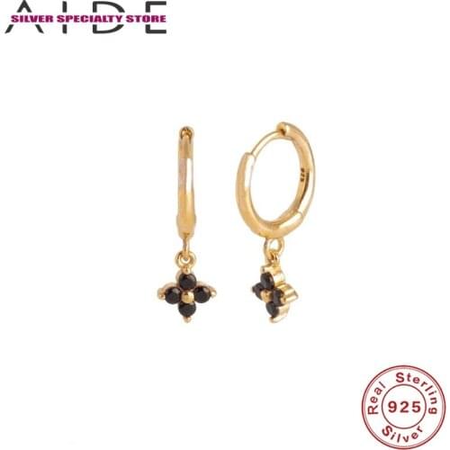 AIDE Color Diamond Earring For Women 925 Silver Earring 2020 Fashionable Hoop Earrings Jewelry Zircon Pendientes Brincos Aretes