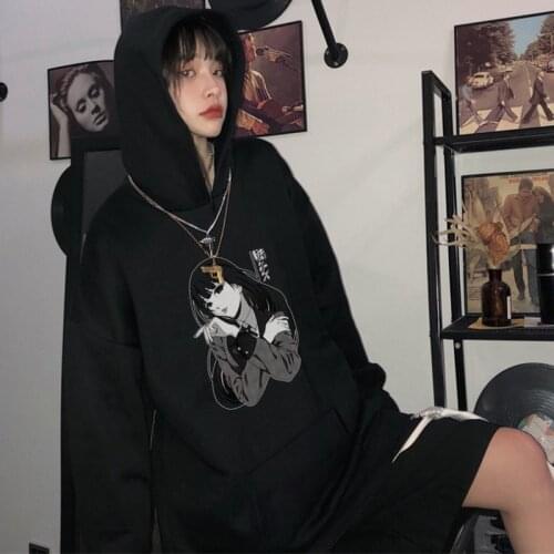 Japan Anime Jabami Yumeko Harajuku streetwear Winter Tops Chic Vintage Casual Kakegurui Cotton Women Hoodies Pullover sweatshirt