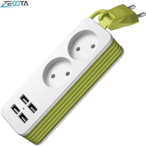 Power Strip 1/2 Way EU Plug 1200W 250V 1.5m Cable Wall Multiple Socket Portable 4 USB Port for Mobile Phones Smartphones Tablets